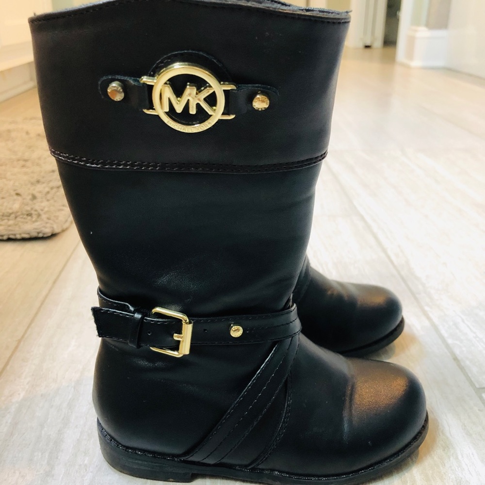 VGUC 9 MK Leather Boots Brown/Black